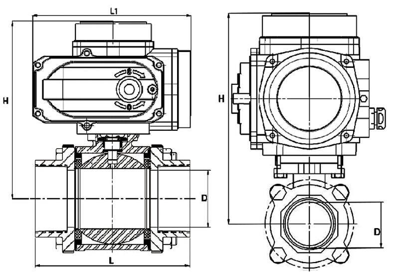 Q911F-16P電動(dòng)三片式球閥結(jié)構(gòu)圖.jpg Q911F-16P電動(dòng)三片式球閥結(jié)構(gòu)圖.jpg