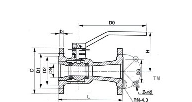 QJ41M不銹鋼高溫球閥結構圖 Q41M不銹鋼高溫球閥(圖1)