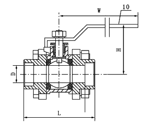 Q11F三片式不銹鋼球閥(圖1) Q11F三片式不銹鋼球閥(圖1)
