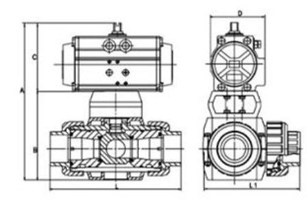 Q615S氣動(dòng)塑料三通球閥(圖2) Q615S氣動(dòng)塑料三通球閥(圖2)