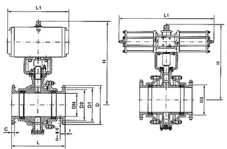 Q647W氣動固定球閥(圖1) Q647W氣動固定球閥(圖1)