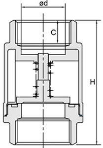 H12W螺紋立式止回閥(圖1)